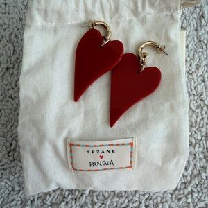 Sézane Red Heart Earrings